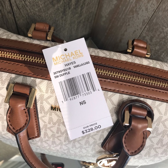 Michael Kors Hayes Small Duffle Bag Vanilla W - Picture 7 of 7